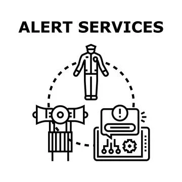Alert services providing emergency notification and security Stock Illustration