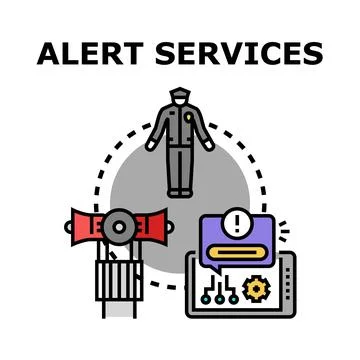 Alert services providing emergency notification and security Stock Illustration