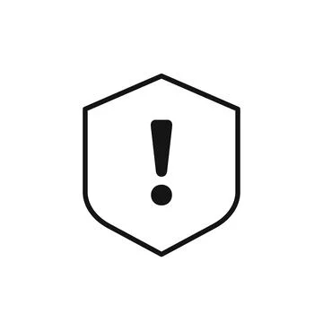 Alert Shield Exclamation Icon Perfect for Security Warnings Stock Illustration