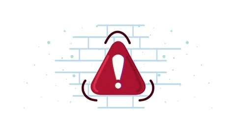 Alert sign animation with glitch effect on white background, security breac.. Stock Footage 333721854