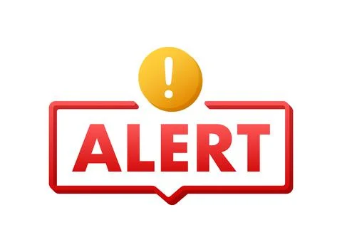 Alert sign. Attention warning attacker alert sign. Technology cyber security 스톡 일러스트