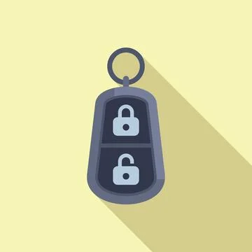 Alert smart key icon flat vector. Control vehicle 스톡 일러스트