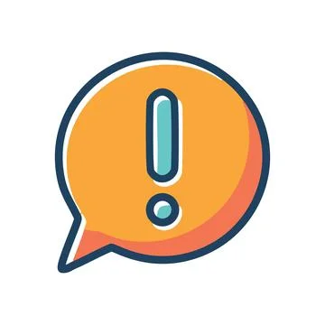 Alert speech bubble. Colorful speech bubble with exclamation mark, signifyi.. Illustrazione stock