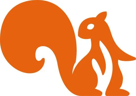 Alert squirrel flat icon isolated in orange. Clean style. Stock Illustration