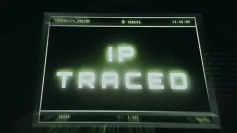 Alert stating IP has been traced, ethical hacking concept Stock Footage 335461156