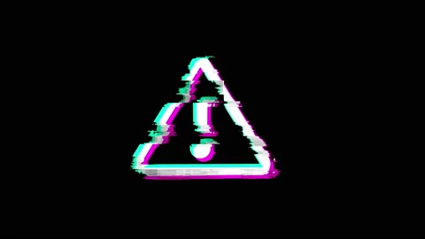 Alert symbol on analog screen modern glitch Stock Footage 222949628