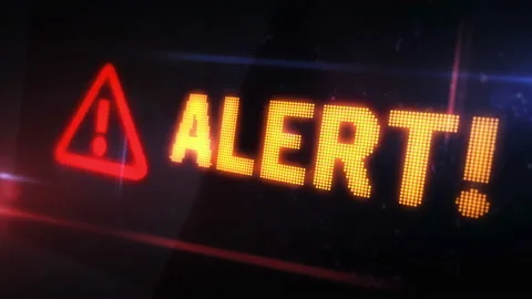 Alert symbol light flashing on digital display Stock Footage 222329777