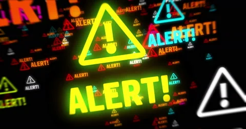 Alert symbol tunnel effect fly between Stock Footage 223327718