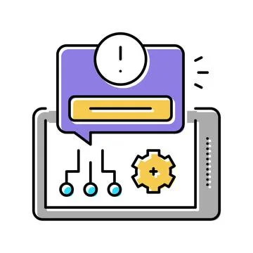 Alert system color icon vector illustration Stock Illustration