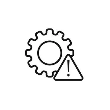 Alert Technical Warning Icon for IT Support and System Alerts Stock Illustration