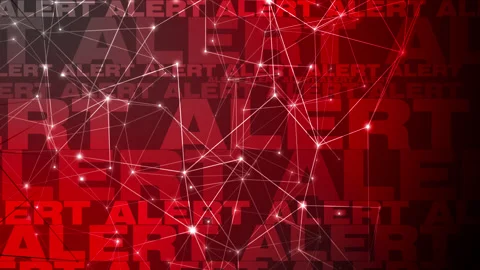 Alert text and connected lines modern, urgent reminder of red alert danger Stock Footage 271720934