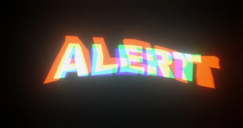 "ALERT" text glitch effect animation Stock Footage 256168074