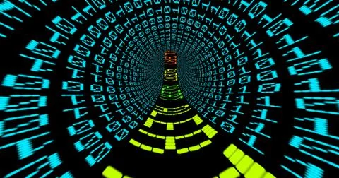 Alert text in matrix tunnel Illustrazione stock