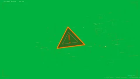 Alert triangle appearing grid tilting nodes linking status pulsing showing alert Video stock 333972220