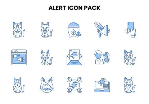 Alert Two Color Blue Scalable Icons Pack イラスト素材
