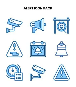 Alert Two Colour Icons Pack Stock Illustration