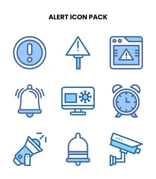Alert Two Colour Scalable Icons Pack Stock Illustration