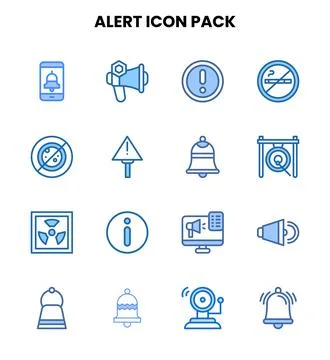 Alert Two Colour UI Icons Pack Stock Illustration