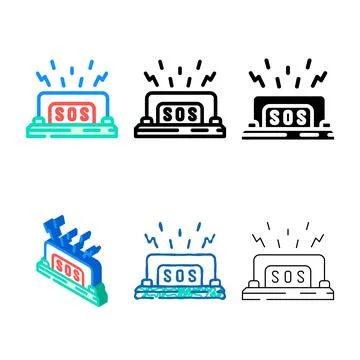 Alert variants button color icon vector 库存插图