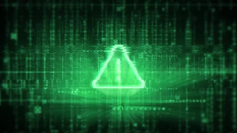 Alert warning and caution stamp and stamping with futuristic HUD screen Video stock 320895022