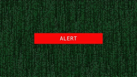 Alert Warning on Digital Matrix Background Stock Footage 337038673
