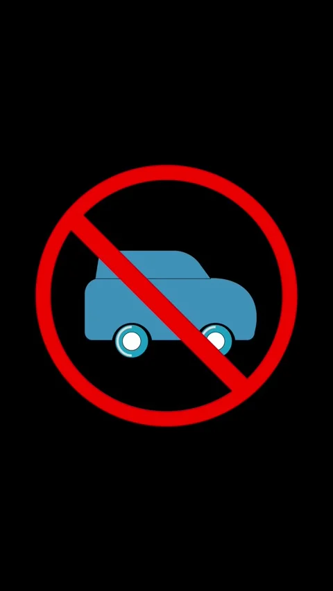 Alert warning safety security no parking sign graphic design vertical video.. Stock Footage 341613655
