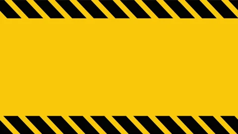 Alert warning sign motion. Animation black and yellow for background Stock Footage 136719146