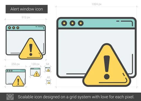 Alert window line icon 스톡 일러스트