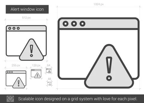 Alert window line icon 스톡 일러스트