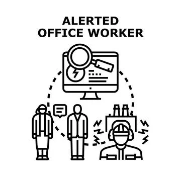 Alerted office worker identifying financial risk and business problems Stock Illustration
