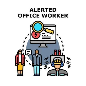 Alerted office worker identifying financial risk and business problems Stock Illustration