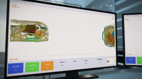 Alerting the security after locating a terrorist explosive device in the baggage Video stock 274730768