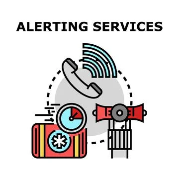 Alerting services concept developing emergency notification systems Stock-Illustration