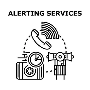 Alerting services concept developing emergency notification systems Stock Illustration