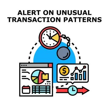 Alerting on unusual transaction patterns for fraud detection Stock Illustration