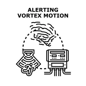 Alerting vortex motion sensing system icon Stock Illustration