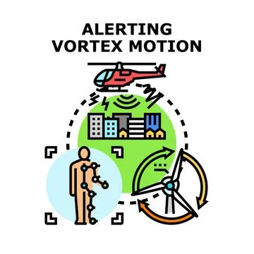 Alerting vortex motion tracking human and environmental data 스톡 일러스트