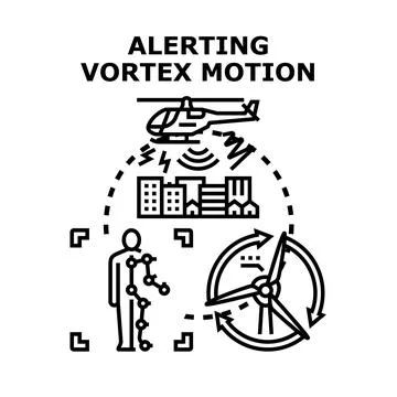 Alerting vortex motion tracking human and environmental data Stock Illustration