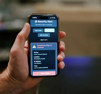 Alerts Testing IoT Smart Home Device Security Stock Photos