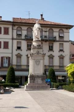 Alessandro Volta Statue, Como, Italy, August 2011 Stock Photos