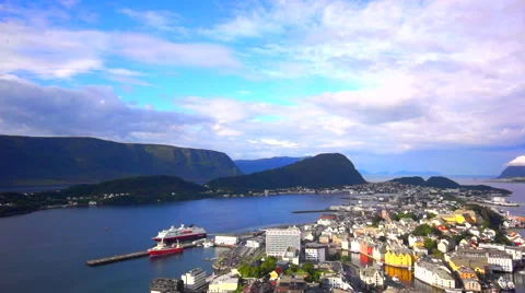 Alesund Coast Timelapse 스톡 동영상 55900240