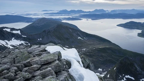 Alesund from mountains Stock Footage 87806096