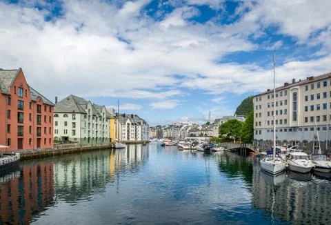 Alesund panoramic view Stock Photos