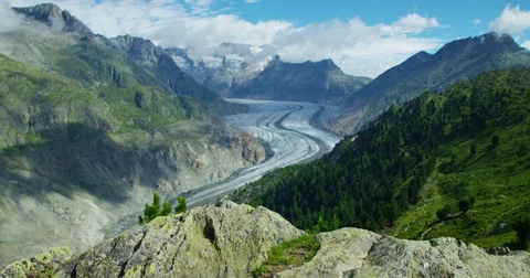 Aletsch glacier blurred in background 2 - Shot on RED at 5K Stock Footage 79317036
