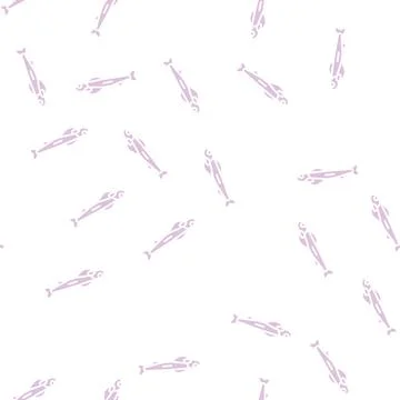Alevins salmon glyph seamless pattern イラスト素材