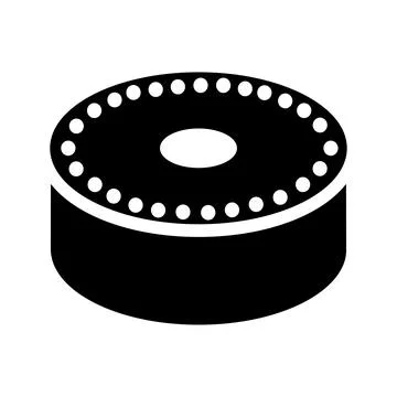 Alexa, amazon, dot, echo, smart icon. Black vector graphics. Illustrazione stock