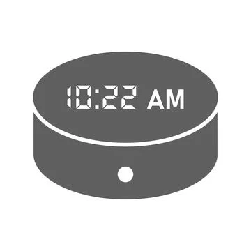 Alexa, clock, smart, speaker icon. Gray vector graphics. Stock Illustration