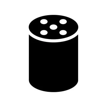 Alexa, echo, plus, smart, speaker icon. Black vector graphics. Illustrazione stock