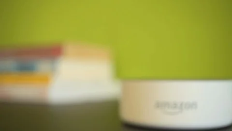 Alexa Lighting Up Blue Stock Footage 111332469