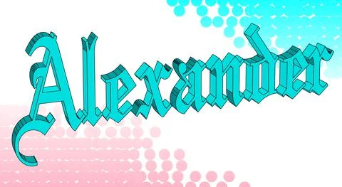 Alexander Boy Name 3D Rendered Stock Illustration